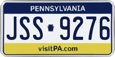 PA license plate JSS9276