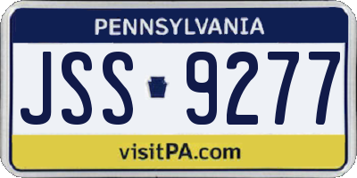 PA license plate JSS9277