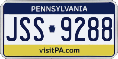 PA license plate JSS9288