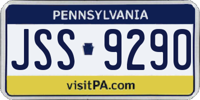 PA license plate JSS9290
