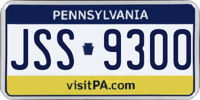 PA license plate JSS9300