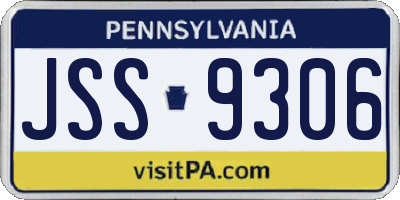 PA license plate JSS9306