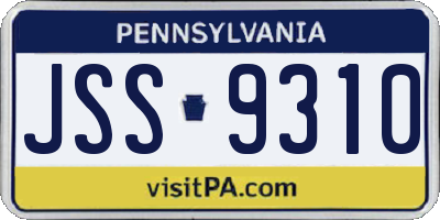 PA license plate JSS9310