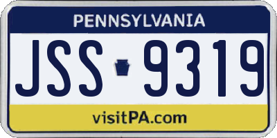 PA license plate JSS9319