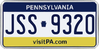 PA license plate JSS9320