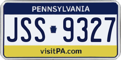 PA license plate JSS9327