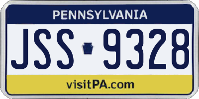 PA license plate JSS9328