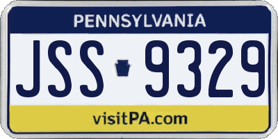 PA license plate JSS9329