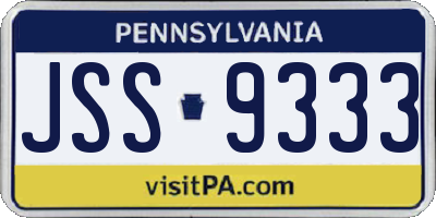 PA license plate JSS9333