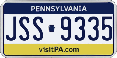 PA license plate JSS9335