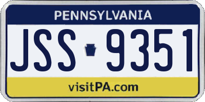 PA license plate JSS9351