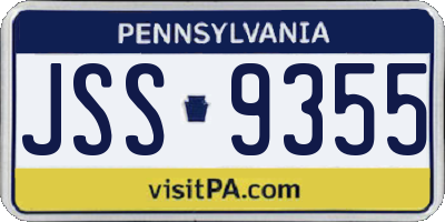 PA license plate JSS9355