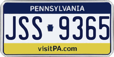 PA license plate JSS9365