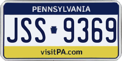 PA license plate JSS9369