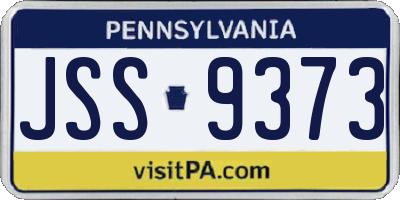 PA license plate JSS9373