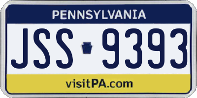 PA license plate JSS9393