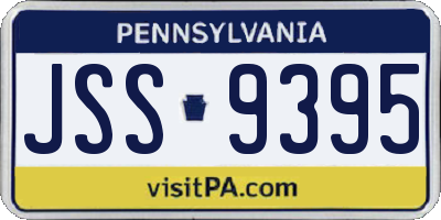PA license plate JSS9395