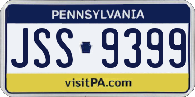 PA license plate JSS9399