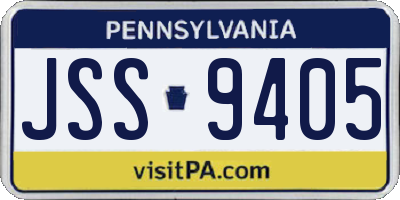 PA license plate JSS9405