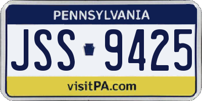 PA license plate JSS9425