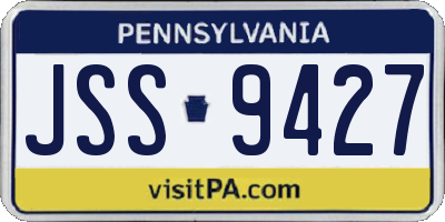 PA license plate JSS9427