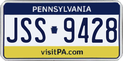 PA license plate JSS9428