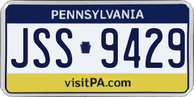 PA license plate JSS9429