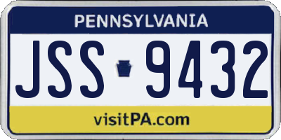 PA license plate JSS9432