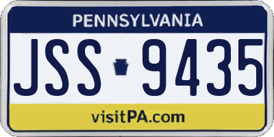 PA license plate JSS9435