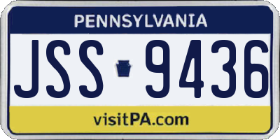 PA license plate JSS9436