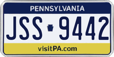PA license plate JSS9442