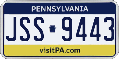PA license plate JSS9443