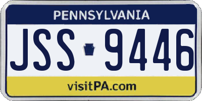 PA license plate JSS9446