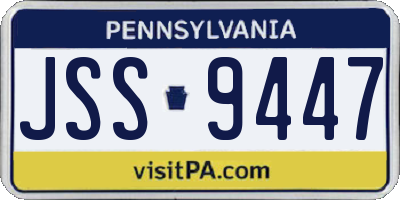 PA license plate JSS9447
