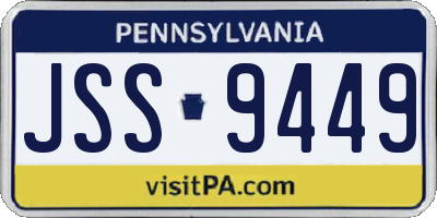 PA license plate JSS9449