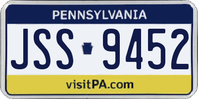 PA license plate JSS9452