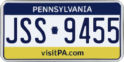 PA license plate JSS9455