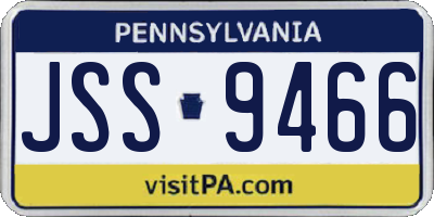 PA license plate JSS9466