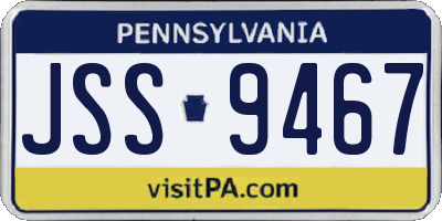 PA license plate JSS9467