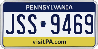 PA license plate JSS9469