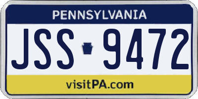 PA license plate JSS9472