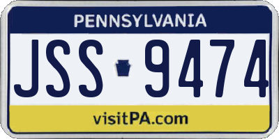 PA license plate JSS9474