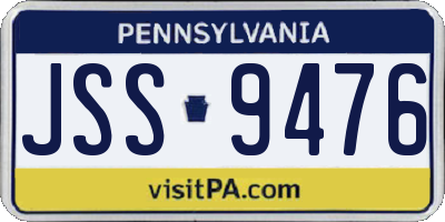 PA license plate JSS9476