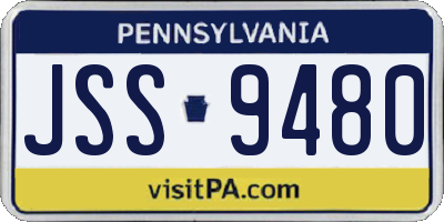 PA license plate JSS9480