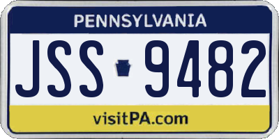 PA license plate JSS9482