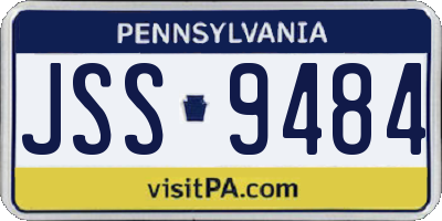 PA license plate JSS9484