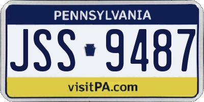 PA license plate JSS9487