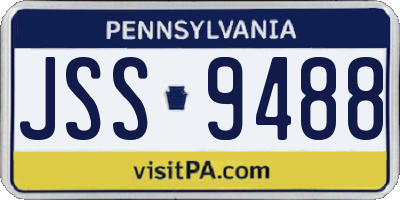 PA license plate JSS9488