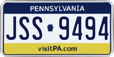 PA license plate JSS9494