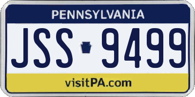 PA license plate JSS9499